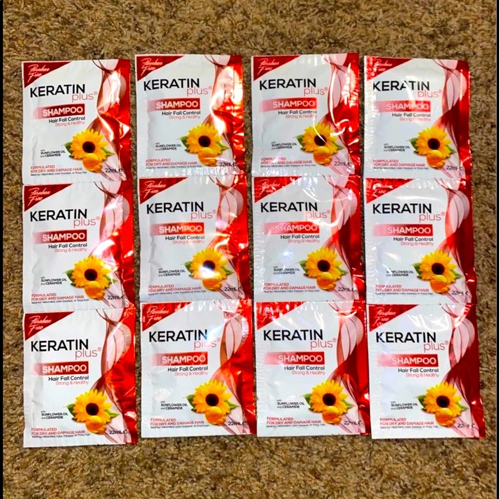 KERATIN plus Shampoo Hair Fall Control Strong & Healthy 22ml Each (12 Pieces)